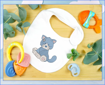 Toy Cat Machine Embroidery Design for Babies and Kids | Vintage Stuffed Animal Cat | Blue Nose Tatty Teddy Inspired | 6 Sizes (0227)