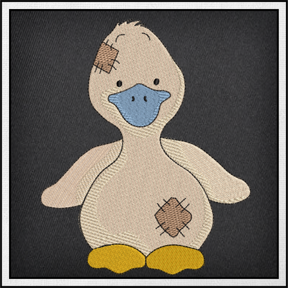 Toy Duckling Machine Embroidery Design for Babies and Kids | Old Stuffed Animal Embroidery Pattern | Blue Nose Tatty Teddy Style | 6 Sizes (0758)