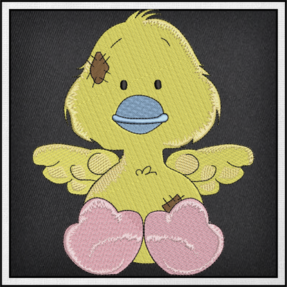 Toy Duckling Machine Embroidery Design for Babies and Kids | Vintage Stuffed Animal Embroidery Pattern | Blue Nose Tatty Teddy Inspired | 6 Sizes (0759)