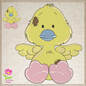 Toy Duckling Machine Embroidery Design for Babies and Kids | Vintage Stuffed Animal Embroidery Pattern | Blue Nose Tatty Teddy Inspired | 6 Sizes (0759)