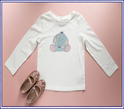 Toy Elephant Machine Embroidery Design for Babies and Kids | Vintage Stuffed Animal Pattern | Blue Nose Tatty Teddy Inspired Embroidery | 6 Sizes (0770)