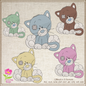 Toy Kitten Machine Embroidery Design for Babies and Kids | Vintage Stuffed Animal Kitten | Blue Nose Tatty Teddy Inspired | 6 Sizes (0237)