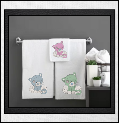 Toy Kitten Machine Embroidery Design for Babies and Kids | Vintage Stuffed Animal Kitten | Blue Nose Tatty Teddy Inspired | 6 Sizes (0237)