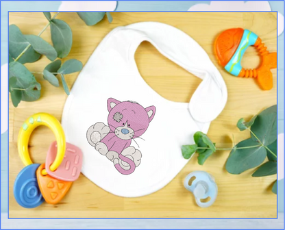 Toy Kitten Machine Embroidery Design for Babies and Kids | Vintage Stuffed Animal Kitten | Blue Nose Tatty Teddy Inspired | 6 Sizes (0237)