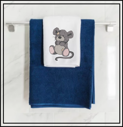 Toy Stuffed Mouse Machine Embroidery Design for Babies and Kids | Vintage Plush Mouse Pattern | Blue Nose Tatty Teddy Inspired | 8 Sizes (0763)