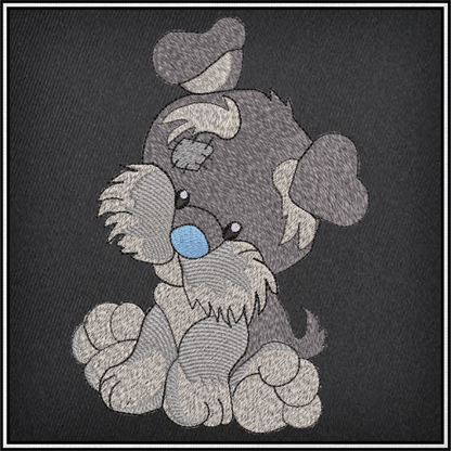 Toy Yorkie Machine Embroidery Design for Babies and Kids | Stuffed Yorkshire Terrier Plush Animal | Blue Nose Tatty Teddy Inspired | 8 Sizes (0786)