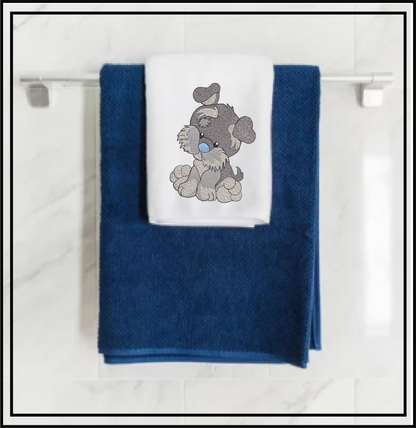Toy Yorkie Machine Embroidery Design for Babies and Kids | Stuffed Yorkshire Terrier Plush Animal | Blue Nose Tatty Teddy Inspired | 8 Sizes (0786)