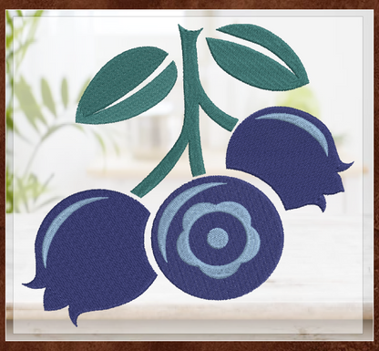 Blueberries Machine Embroidery Design | Summer Orchard Fruit Embroidery | Digital Fruit Stitch Design | 8 Sizes (0980)