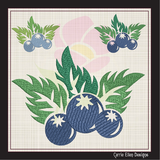 Blueberries Machine Embroidery Design | Orchard Fruit Summer Embroidery | Digital Fruit Stitch Design | 8 Sizes (0981)