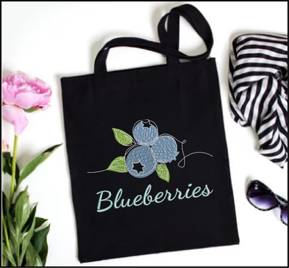 Blueberries Machine Embroidery Design | Summer Orchard Fruit Embroidery | Digital Blueberry Stitch Pattern | 8 Sizes (0982)