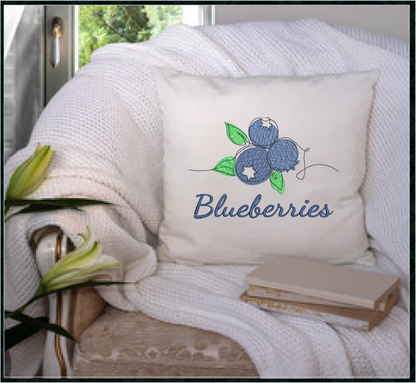 Blueberries Machine Embroidery Design | Summer Orchard Fruit Embroidery | Digital Blueberry Stitch Pattern | 8 Sizes (0982)