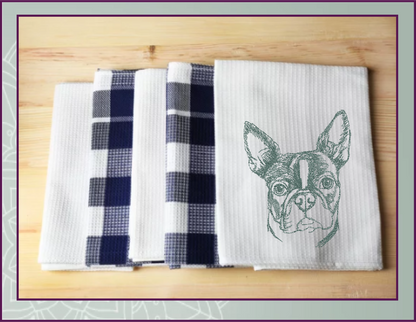 Boston Terrier Sketch Machine Embroidery Design – Pet Dog Line Art Pattern, Animal Embroidery, 4 Sizes (0506)