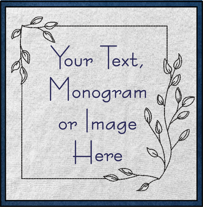 Botany Leaf Frame Wreath Machine Embroidery Design | Monogram Wreath Frame | Botanical Greenery Embroidery Design Elements | 8 Sizes (0825)