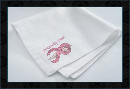 Breast Cancer Awareness Embroidery, Positively Pink Design, Pink Ribbon Embroidery, Cancer Ribbon Embroidery, 8 Sizes (0364)