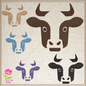 Bull Head Machine Embroidery Design – Bull Profile Silhouette Pattern, Farm Animal Machine Embroidery, Western Ranch Décor, 4 Sizes (0454)