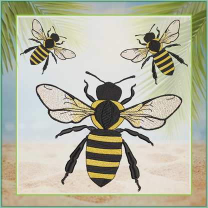 Bumble Bee Machine Embroidery Design – 6 Sizes | Bumblebee Embroidery Pattern, Bee & Insect Stitch Design (0117)