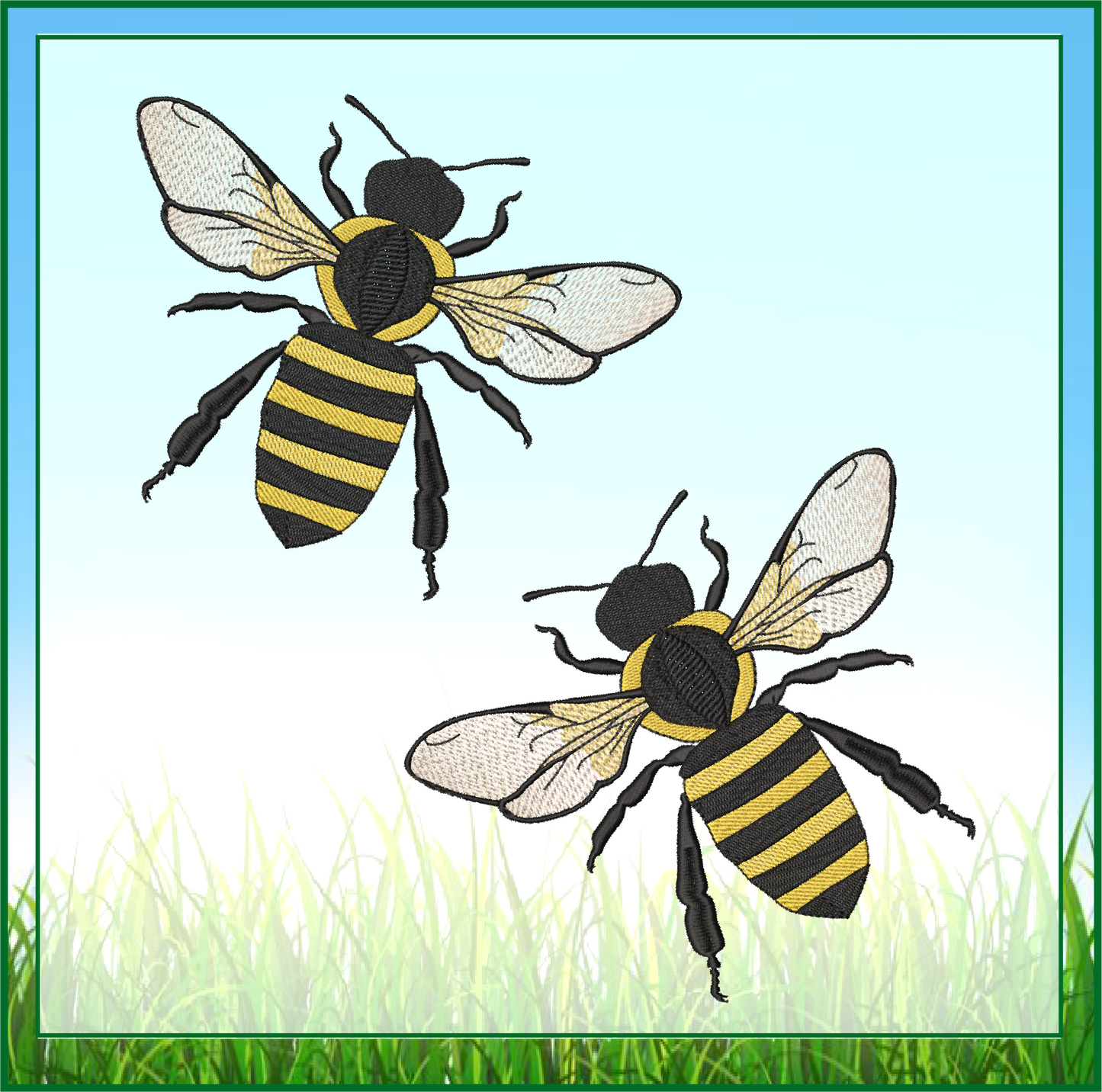 Bumble Bee Machine Embroidery Design – 6 Sizes | Bumblebee Embroidery Pattern, Bee & Insect Stitch Design (0117)