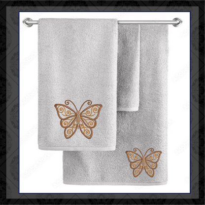Butterfly Machine Embroidery Design | Fancy Flourish Monarch Butterflies | Garden Insect Embroidery | 6 Sizes (0716)