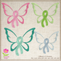 Cancer Awareness Machine Embroidery Design, Breast Cancer Embroidery, Cancer Butterfly Embroidery, Cancer Ribbon Embroidery, 8 Sizes (0365)