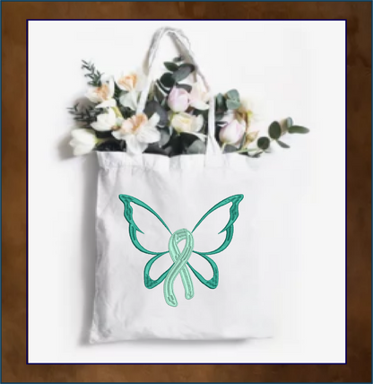 Cancer Awareness Machine Embroidery Design, Breast Cancer Embroidery, Cancer Butterfly Embroidery, Cancer Ribbon Embroidery, 8 Sizes (0365)