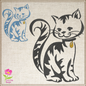 Cat Cartoon Profile Machine Embroidery Design, Cat Lover Embroidery Designs, Pet Embroidery Design, 8 Sizes (0341)