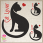 Cat Lover Machine Embroidery Design – Pet Cat Silhouette Embroidery Pattern, 8 Sizes (0483)