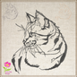 Cat Machine Embroidery Design Sketch, Cat Profile Embroidery Design, Cat Lover Embroidery Designs, Pet Embroidery Design, 8 Sizes (0340)