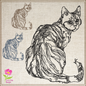 Cat Sketch Machine Embroidery Design | Cat Lover Embroidery Pattern | Domestic Shorthair Cat Outline | Pet Embroidery Design, 4 Sizes (0498)