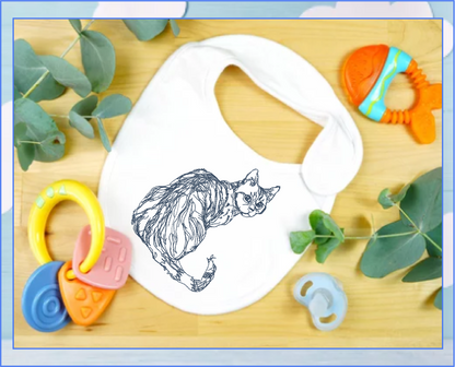 Cat Sketch Machine Embroidery Design | Cat Lover Embroidery Pattern | Domestic Shorthair Cat Outline | Pet Embroidery Design, 4 Sizes (0498)