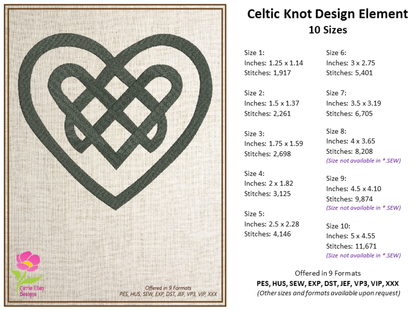 Celtic Knot Machine Embroidery Design | Timeless Celtic Knots | Intricate Symbolic Patterns | 10 Sizes (0906)