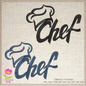 Chef Hat Machine Embroidery Design | Chef Hat Outline with Text | Kitchen & Culinary Embroidery | 6 Sizes (0630)