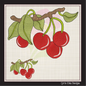 Cherries on the Branch Machine Embroidery Design | Summer Fruit Artistic Drawing | Fruit and Vegetables Design | 8 Sizes (0950)