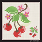 Cherries with Blossom Machine Embroidery Design | Summer Fruit Artistic Drawing | Fruit and Vegetables Design | 8 Sizes (0951)