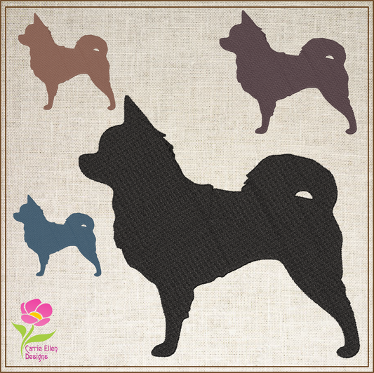 Chihuahua Silhouette Machine Embroidery Design | Pet Dog Animal Embroidery Design | 4 Sizes (0582)
