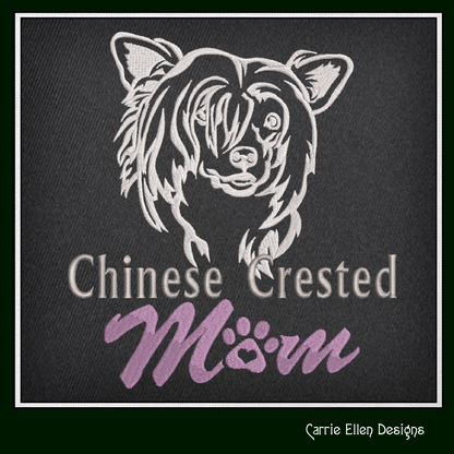 Chinese Crested Mom Machine Embroidery Design – Dog Lover Breed Pattern – 6 Sizes (1604)