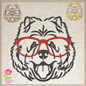 Chow Chow with Glasses Machine Embroidery Design | Cute Puppy Sketch Line Art | Pet Dog Animal Embroidery Pattern | 8 Sizes (0802)