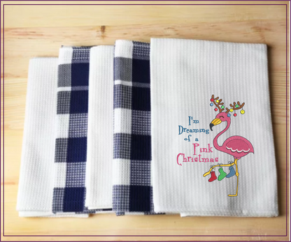 Pink Christmas Machine Embroidery Design | Flamingo Holiday Embroidery | Dreaming of a Pink Xmas | 8 Sizes (0977)