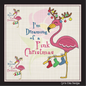 Pink Christmas Machine Embroidery Design | Flamingo Holiday Embroidery | Dreaming of a Pink Xmas | 8 Sizes (0977)