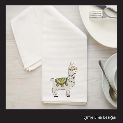Christmas Llama with Lights and Bells Machine Embroidery Design – Festive Alpaca Holiday Pattern – 8 Sizes (1004)