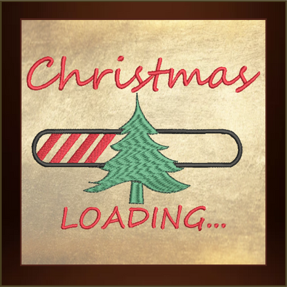 Christmas Tree Loading Bar Machine Embroidery Design – Festive Holiday Progress Bar – 6 Sizes (0254)
