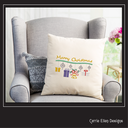 Christmas Machine Embroidery Design – Merry Christmas Mobile Holiday Pattern – 6 Sizes (1189)