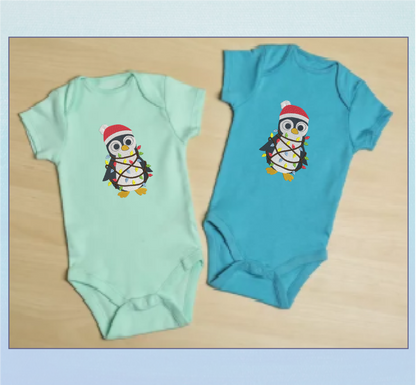 Christmas Penguin Machine Embroidery Design – Penguin Tangled in Christmas Lights, Holiday Embroidery Pattern (1007)