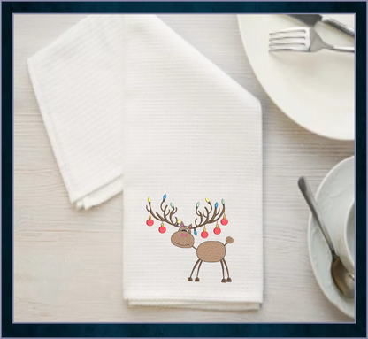 Christmas Reindeer with Ornaments Machine Embroidery Design | Merry Christmas Embroidery | X-Mas Animal Holiday Design | 6 Sizes (0656)