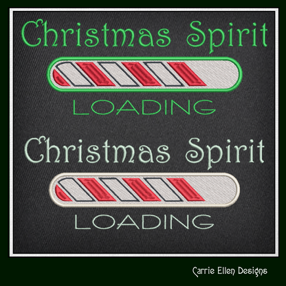 Christmas Spirit Loading Machine Embroidery Design – Holiday Tech Theme, 8 Sizes (1091)