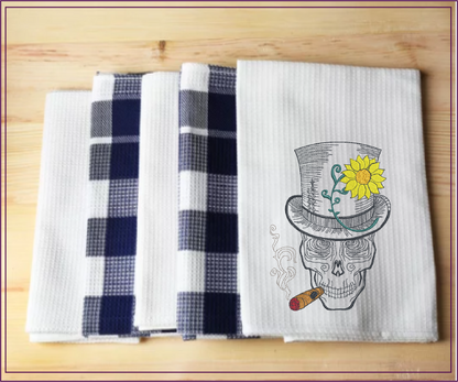 Skeleton Machine Embroidery Design | Cigar Smoking Skull | Dia De Los Muertos Mexican Holiday | 6 Sizes (0962)