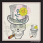 Skeleton Machine Embroidery Design | Cigar Smoking Skull | Dia De Los Muertos Mexican Holiday | 6 Sizes (0962)