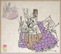 Classic Wine Bottle Machine Embroidery Design – Vineyard Grapes & Bottle Embroidery Pattern, 6 Sizes (0571)