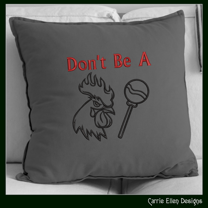 Don’t Be A Cock Sucker – Snarky Machine Embroidery Design | Rooster & Lollipop Idiom Outline Pattern, 6 Sizes (3231)