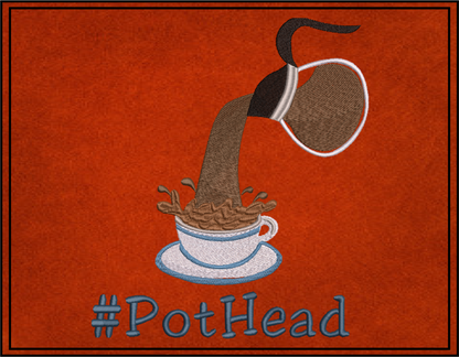 Coffee Embroidery Design – Coffee Pot and Cup Pattern – Coffee Lover Machine Embroidery – 10 Sizes (0169)