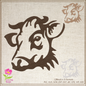 Cow Machine Embroidery Design – Cow Head Silhouette Pattern, Farm Animal Embroidery, Country Farm Décor, 6 Sizes (0455)